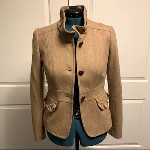 EUC J.Crew wool-blend blazer in camel herringbone